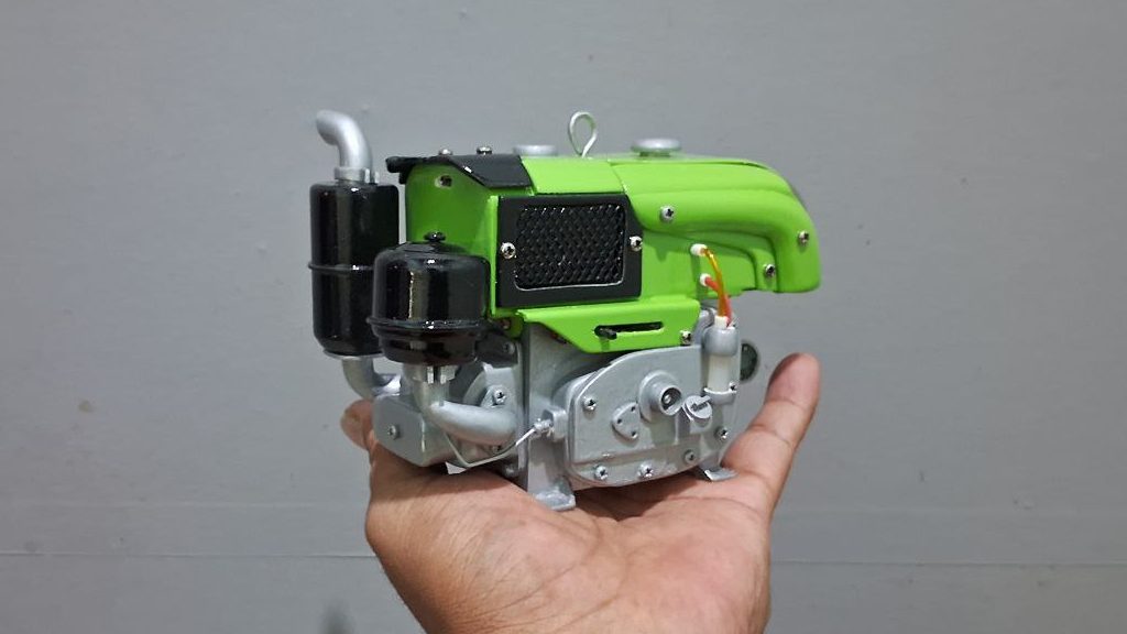 Cara Mudah Membuat Miniatur Mesin Diesel Kubota RD85 Bisa Diengkol dan Mengeluarkan Asap